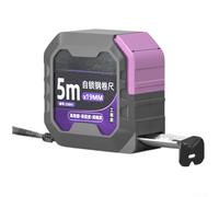 Cinta métrica retráctil de 5 m, mecanismo de bloqueo automático, gancho de metal de alta precisión, herramienta de medición profesional (5 m x 19)