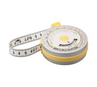 Cinta métrica retráctil IMC para monitoreo de composición corporal y uso de gestión de peso con función de bloqueo automático y mecanismo de tracción suave (amarillo)
