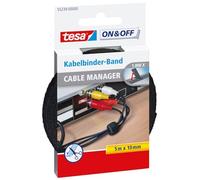 Cinta para agrupar cables tesa On & Off (5 m x 10 mm), color negro
