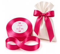 Cinta para envolver regalos - Satinado/imitación raso fucsia 2 cm x 22,5 m - Cinta de tela