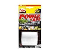 Pattex Power Tape, cinta multiusos resistente, fuerte, corte fácil, blanco, 5 m