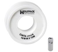 Cinta ptfe wolfpack 12 mm. x 10 m. (paquete 10 rollos)