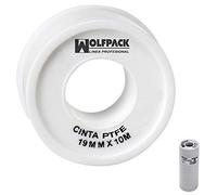 Wolfpack Cinta PTFE Línea Profesional 12 mm x 10 m (Paquete 10 rollos)
