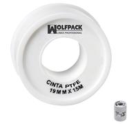 Wolfpack Cinta PTFE 19 mm x 50 m Grueso – Paquete de 5 rollos
