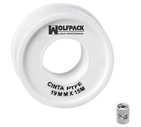 Wolfpack Cinta PTFE 19 mm x 50 m Grueso – Paquete de 5 rollos
