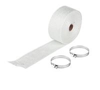 Cinta térmica de 10 m para tubo de escape y colector, envoltura aislante resistente al calor con 2 bridas de sujeción, de uso universal en automóviles y motocicletas, reduce el (Blanca)