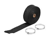 Cinta térmica de 10 m para tubo de escape y colector, envoltura aislante resistente al calor con 2 bridas de sujeción, de uso universal en automóviles y motocicletas, reduce el (Negra)
