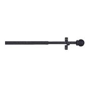 CINTACOR | Barra Cortina Decorativa, Portavisillos Extensible Metálico con Tornillos y Soportes, Barra Ajustable | Diámetro 10mm | Color: Esfera Negro, 70-120cm