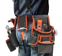 Cinturón de herramientas de carpintero - Pantalones de trabajo | Bolsa de trabajo con tirantes y 19 bolsillos de almacenamiento para proyectos de construcción y reparación