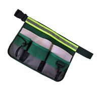 Cinturón de herramientas de construcción, bolsa de trabajo pequeña, organizador de almacenamiento con cinta reflectante para carpintero, electricista, técnico, trabajos al aire libre, jardinería