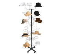 Ciounmb Soporte para sombreros con 6 niveles: sistema de clasificación y almacenamiento ideal para sombreros, sombreros y pelucas, estructura de metal (negro)