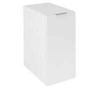 CIRASA, armario bajo de 30x64x46 cm, con cesto para la ropa, color blanco brillante