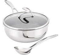 Circulon 30017 Clad Chef - Juego de sartenes y utensilios con tecnología híbrida SteelShield y antiadherente, acero inoxidable, color plateado