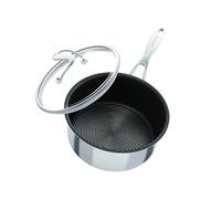 Circulon SteelShield C Series - Cacerola de acero inoxidable de 20 cm / 2,8 L, cacerola de inducción con tapa con antiadherente híbrido, apto para utensilios de cocina de metal y apto para