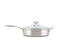 Circulon Steelshield - Sartén de acero inoxidable con tapa de 30 cm / 4,7 L, sartén de inducción con tapa híbrida antiadherente y de vidrio endurecido, apta para utensilios de cocina de metal, apta