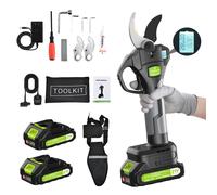 Cirlio Tijeras de Podar Electricas, 40mm Progressive Podadora Electrica Profesionales with 2 Recargable Lithium Bagería 21V 2.0Ah para Jardinería Viñedos Frutales