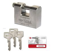 CISA 12855N7500000C3, Candado antirrobo de acero monobloque cilindro C3000, 75 mm