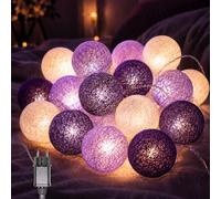 Ciskotu 3,8M Guirnalda Luces Interior 20 Bolas de Algodón con Enchufe, Luces Navidad Interior Luces de Hadas, Guirnalda Luminosa Bolas Cadena De Luces para Balcón, Ventana, Fiesta, Boda, Navidad