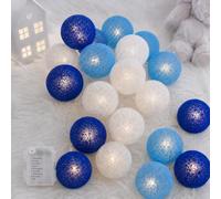 Ciskotu Luces de Bola de Algodón, 20 Cadena de Luces de Algodón LED Decoración Romántica para Bodas Fiestas Jardines Navidad