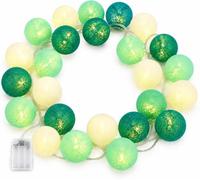 Ciskotu Luces de Bola de Algodón, 20 Cadena de Luces de Algodón LED Decoración Romántica para Bodas Fiestas Jardines Navidad