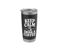 Cita motivacional Keep Calm and Drink a Coffee Vaso térmico de acero inoxidable de doble pared