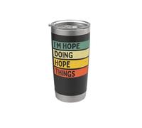Cita personalizada divertida con texto en inglés "I'm Hope Doing Hope Things Vaso térmico de acero inoxidable de doble pared