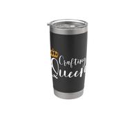 Citas de manualidades Crafting Queen Teen Girls Women Craft Lover Vaso térmico de acero inoxidable de doble pared