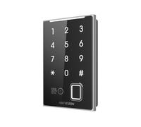 Hikvision Control de Acceso DS-K1109DKFB-QR – MF, DESFire, QR, PIN, Huella, Wiegand, RS-485 – Negro