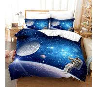 CIUNVXD - Juego de cama infantil con temática espacial, juego de cama infantil 3D cielo estrellado universo, planeta, cielo nocturno, funda nórdica universo (D, 200 x 200 cm)