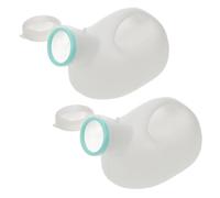 CIYODO Urinario Portátil para Hombres 2000ml de Plástico Reutilizable con Tapa Ergonómica para Viajes y Actividades al Aire Libre, Pack de 2 Piezas Blanco
