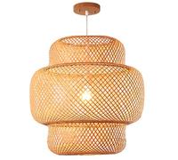 CJSLXGBL Lámpara Colgante De Bambú, Lámpara De Techo Colgante Hecha A Mano con, Dormitorio, Isla De Cocina, Lámpara De Araña De Salón De Té, Lámpara De Techo Estilo Boho, Pantalla De Lámpara