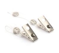 CKB Ltd 50x Pinzas de Cocodrilo Mordaza de Resorte de Metal con Correa de PVC y Botón a Presión de Metal para Tarjeta de Identificación Correa de Titular de Tarjeta de Crédito 85 x 13 mm