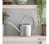 CKB LTD® Regadera interior de 1,9 L, acero galvanizado, para plantas de interior, diseño contemporáneo de metal pequeño con boquilla estrecha y mango alto (plateado)