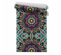 Claccis Papel de Pared Mural Pintado Autoadhesivo Retro Mandala European Retro Europeo Papel Autoadhesivo, Impermeable Y Desmontable Para Armarios Cocina 45x500cm