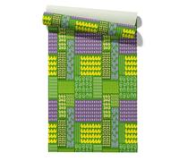 Claccis Papel de Pared Sala Revestimiento PVC Para Paredes Baño Bosnia Ethnic Retro Étnico Verde Papel Adhesivo Impermeable Encimeras, Armarios Y Cajones 45x500cm