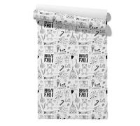 Claccis Papel de Pared Tropical Pintado Baño Impermeable Fiesta Cumpleaños Cute Cartoon Lindo Dibujo Animado Papel Removible Para Armarios Y Estantes Cocina 45x500cm