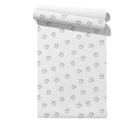 Claccis Papel Pintado Wallcover Autoadhesivo Flores Grandes Huellas Patas Perro Cute Cartoon Lindo Dibujo Animado En Blanco Y Negro Papel Impermeable, Despegar Pegar, Para Armarios 45x300cm