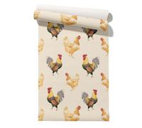 Claccis Papel Pintado Wallcover Impermeable Autoadhesivo Pollo Cartoon Retro Dibujos Animados Retro Lámina de Vinilo Autoadhesiva Para Muebles Cocina 45x300cm