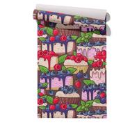Claccis Papel Pintado Wallcover Revestimiento PVC Pared Salon Pastel Sweet And Cute Dulce Y Adorable Lámina de Vinilo Autoadhesiva Para Muebles Cocina 45x500cm