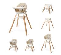 Clair de Lune Trona convertible 6 en 1 Eat & Play para 4 meses a 6 años (beige y natural)