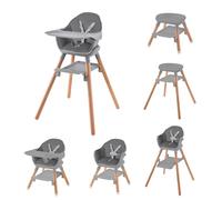 Clair de Lune Trona convertible 6 en 1 Eat & Play para 4 meses a 6 años (gris y natural)