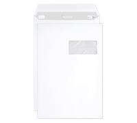 Clairefontaine 10150C - Caja de 250 bolsas C4 blancas - 229 x 324 mm - Autoadhesivas - 90 g/m² - Ventana de papel cristal 50 x 100 (posición 50/20)