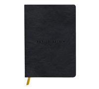 Clairefontaine 102946C - Un cuaderno bordado cosido Flying Spirit 180 páginas marfil 14,8 x 21 cm 90 g rayadas, cubierta de piel de cordero negro