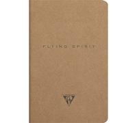 Clairefontaine 103506C - Un carnet piqué cousu fil Flying Spirit 96 pages ivoire 11x17 cm 90g lignées, couverture en carte kraft brun, motif aléatoire