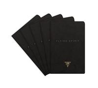 Clairefontaine 104596C - Un paquete de 5 cuadernos con hilo de Flying Spirit, 96 páginas marfil 9 x 14 cm 90 g forrado, laminado blanco tarjeta, varios patrones