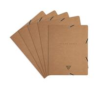Clairefontaine 106946C - Cuaderno de bolsillo cosido con hilo Flying Spirit 180 páginas marfil 14,8 x 21 cm 90 g forrado, cubierta de piel de cordero esmaltada, coñac