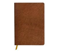 Clairefontaine 106946C - Cuaderno de tapa blanda cosido hilo Flying Spirit 180 páginas marfil 14,8x21 cm 90 g líneas, cubierta de piel de cordero helado, Coñac