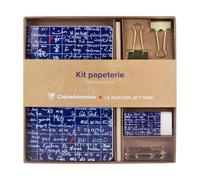 Clairefontaine 116328C - Le Mur des Je t'aime, Kit de papeterie contenant un carnet 11x17 cm 64 pages lignées, un crayon de papier, 2 pinces doubles-clip, 10 trombones et une gomme
