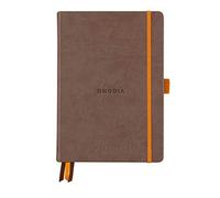 Clairefontaine 118771C - Un cuaderno RHODIARAMA Goalbook forrado rígido 14, 8 x 21 cm, 240 páginas pequeños puntos (DOT), color chocolate