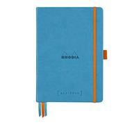 Clairefontaine 118771C - Un cuaderno RHODIARAMA Goalbook forrado rígido 14, 8 x 21 cm, 240 páginas pequeños puntos (DOT), color turquesa